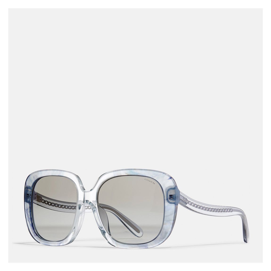 Transparent Blue Sculptural C Square Sunglasses main product photo