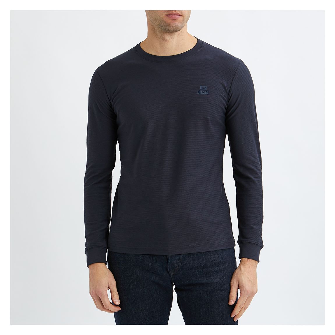 Navy Diego Long Sleeve Cotton T-Shirt main product photo