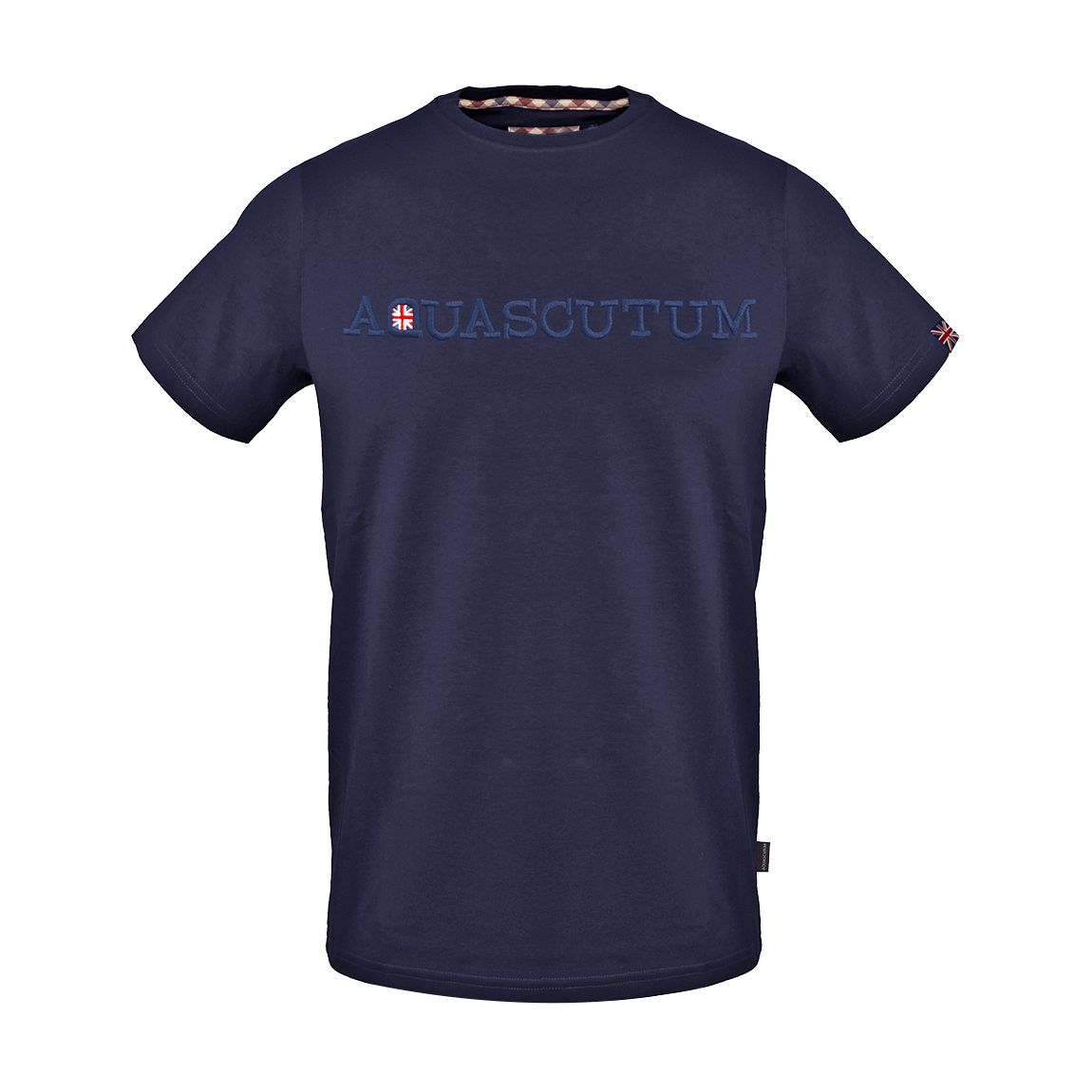 Navy Embossed Logo Cotton T-Shirt main product photo