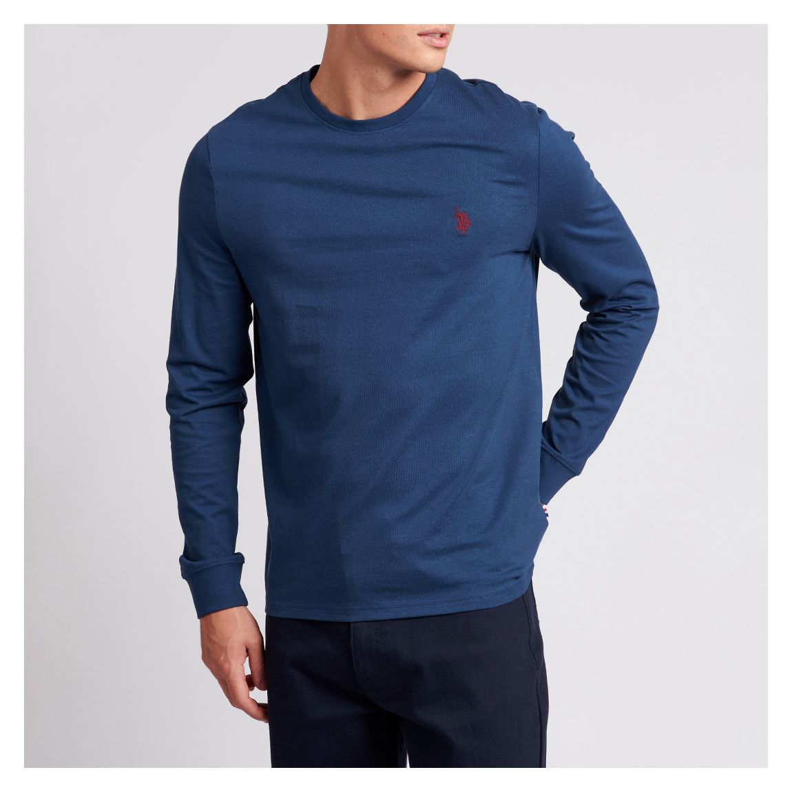 Blue Long Sleeve Cotton Top main product photo