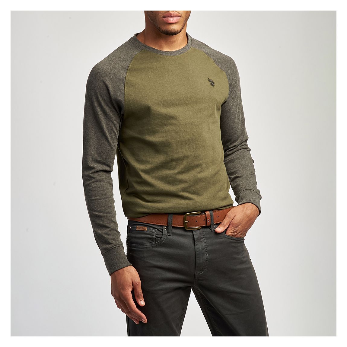 Khaki Raglan Cotton T-Shirt main product photo