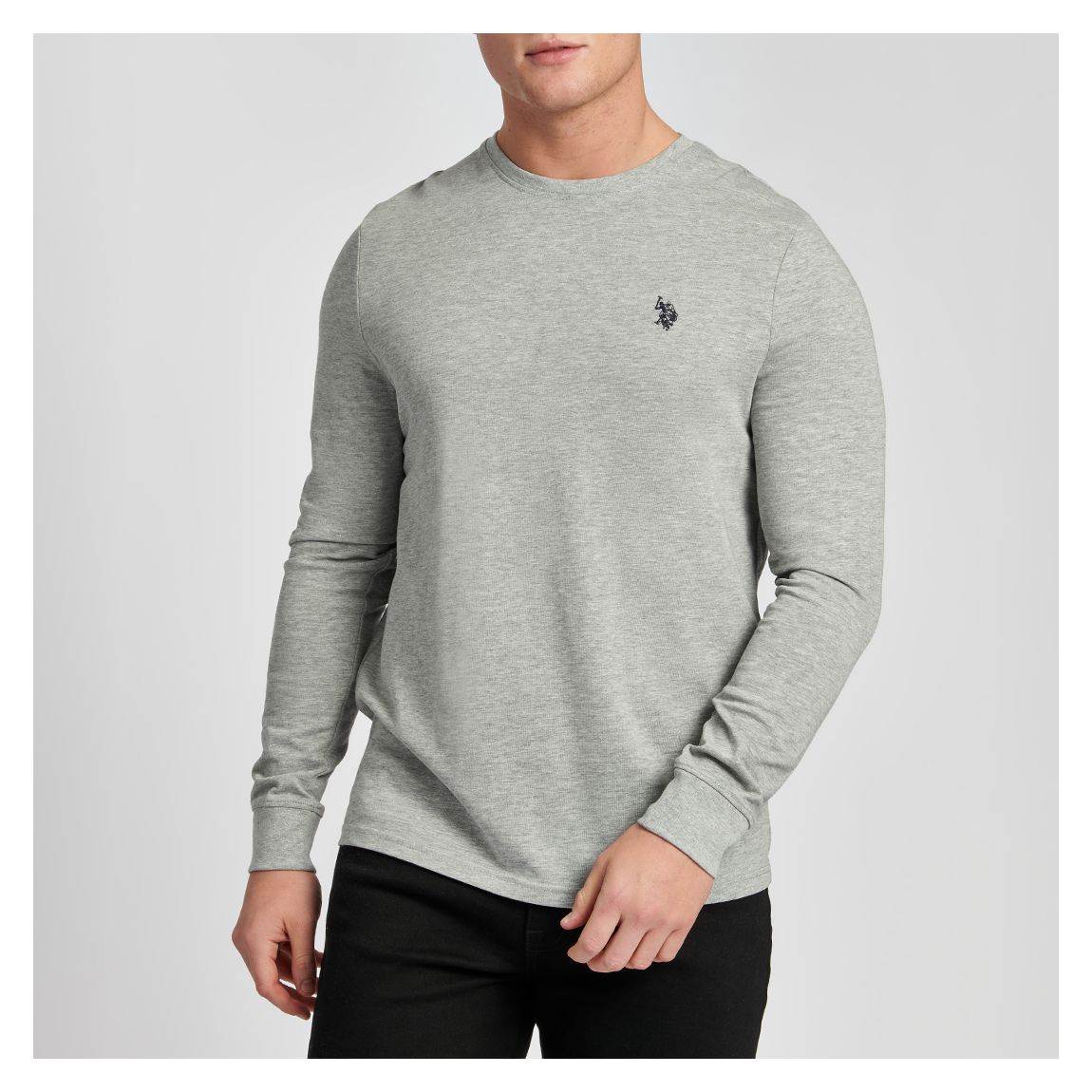 Grey Long Sleeve Cotton Top main product photo