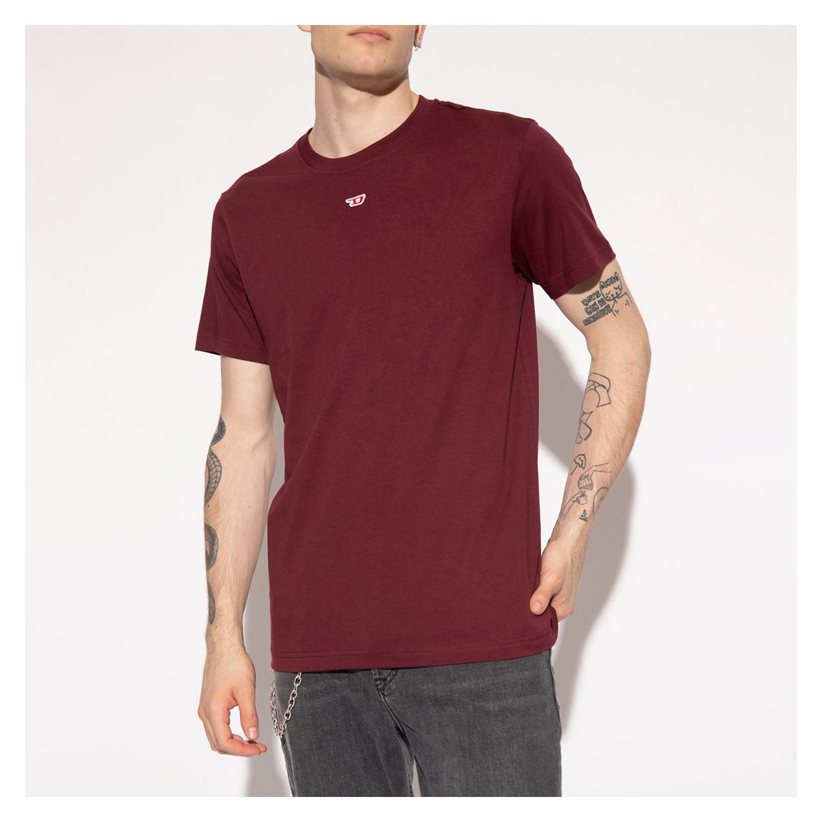 Deep Red Diegor Branded Cotton T-Shirt main product photo