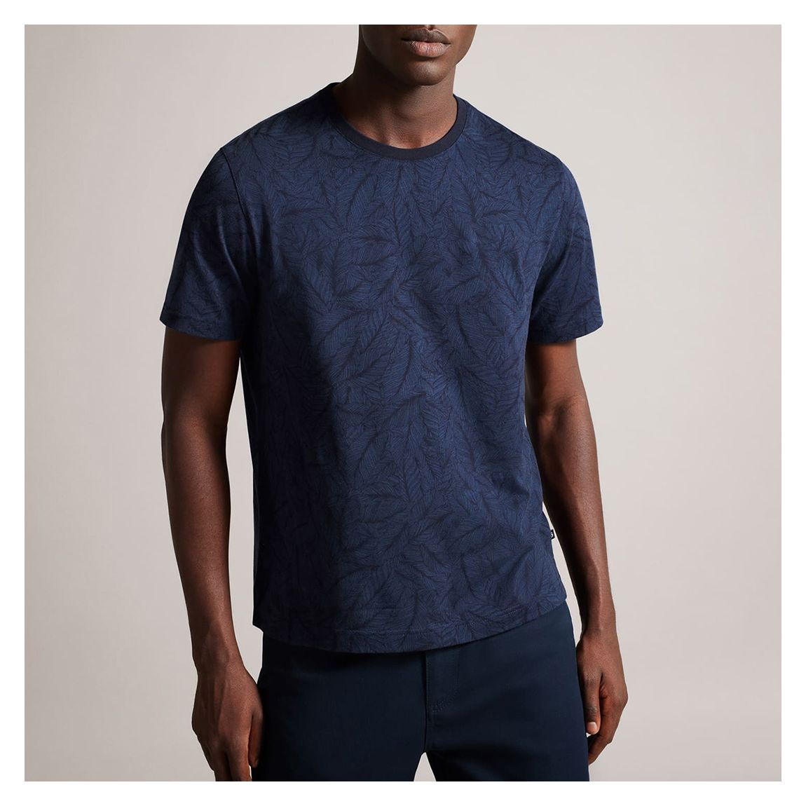 Navy Cotton All-Over Printed T-Shirt main product photo