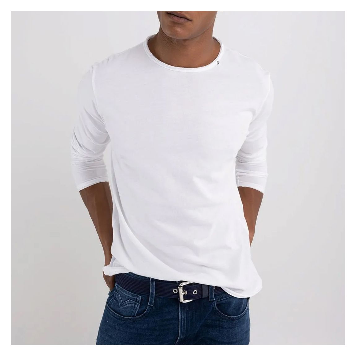 White Raw Long Sleeve T-Shirt main product photo