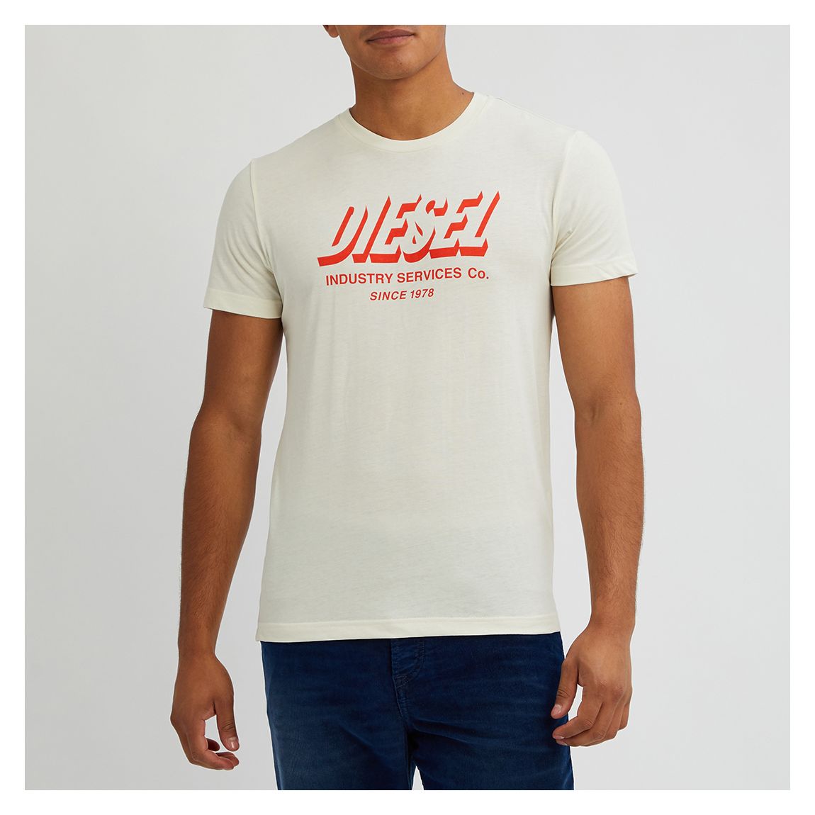 Ecru/Red T-Diegos Logo Cotton T-Shirt main product photo