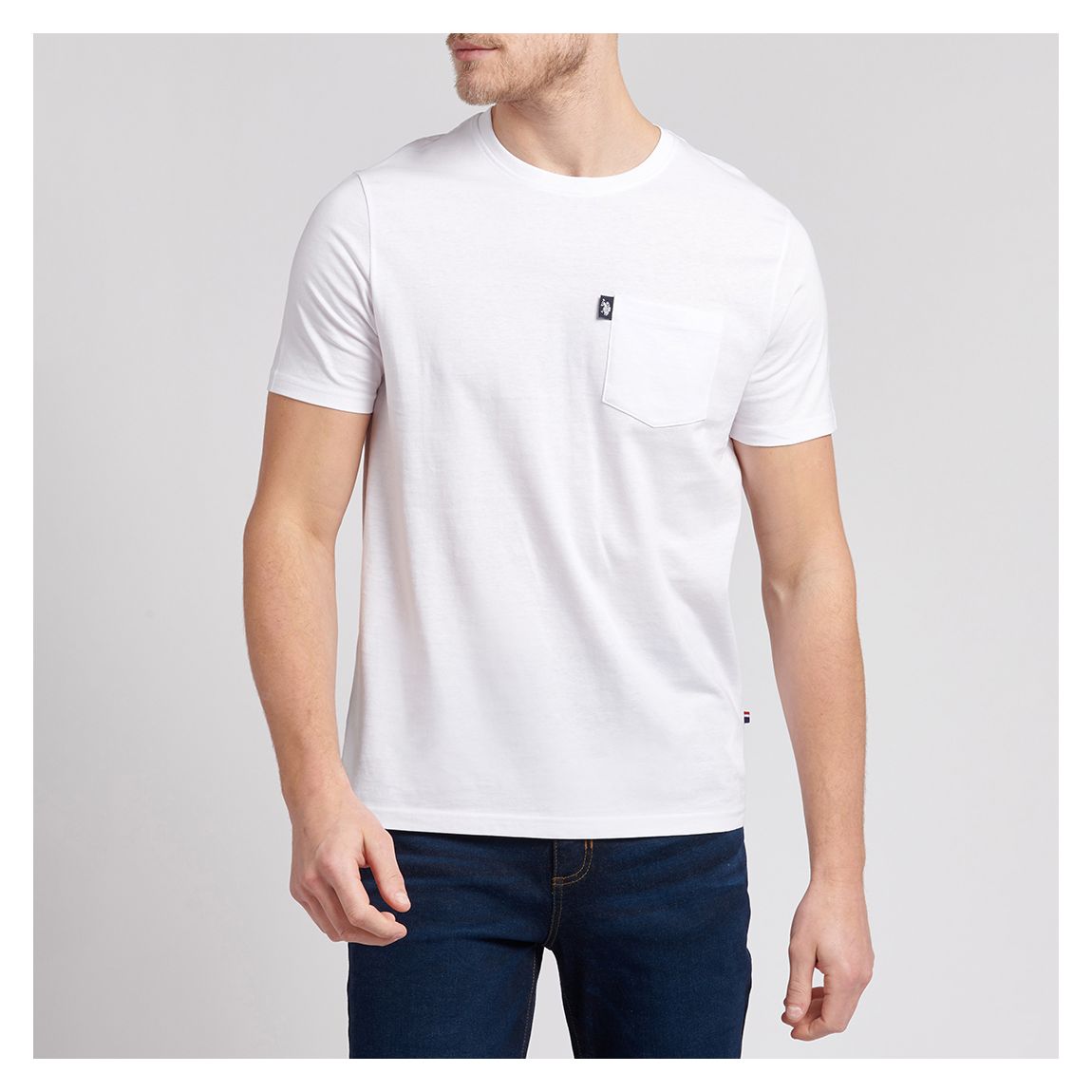 White Chest Pocket Cotton T-Shirt main product photo