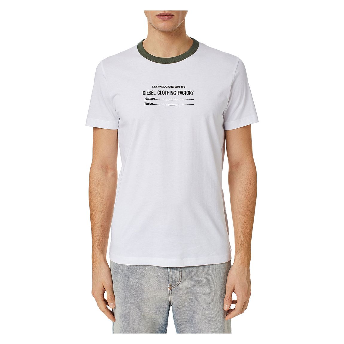 White Diegor Chest Logo Cotton T-Shirt main product photo