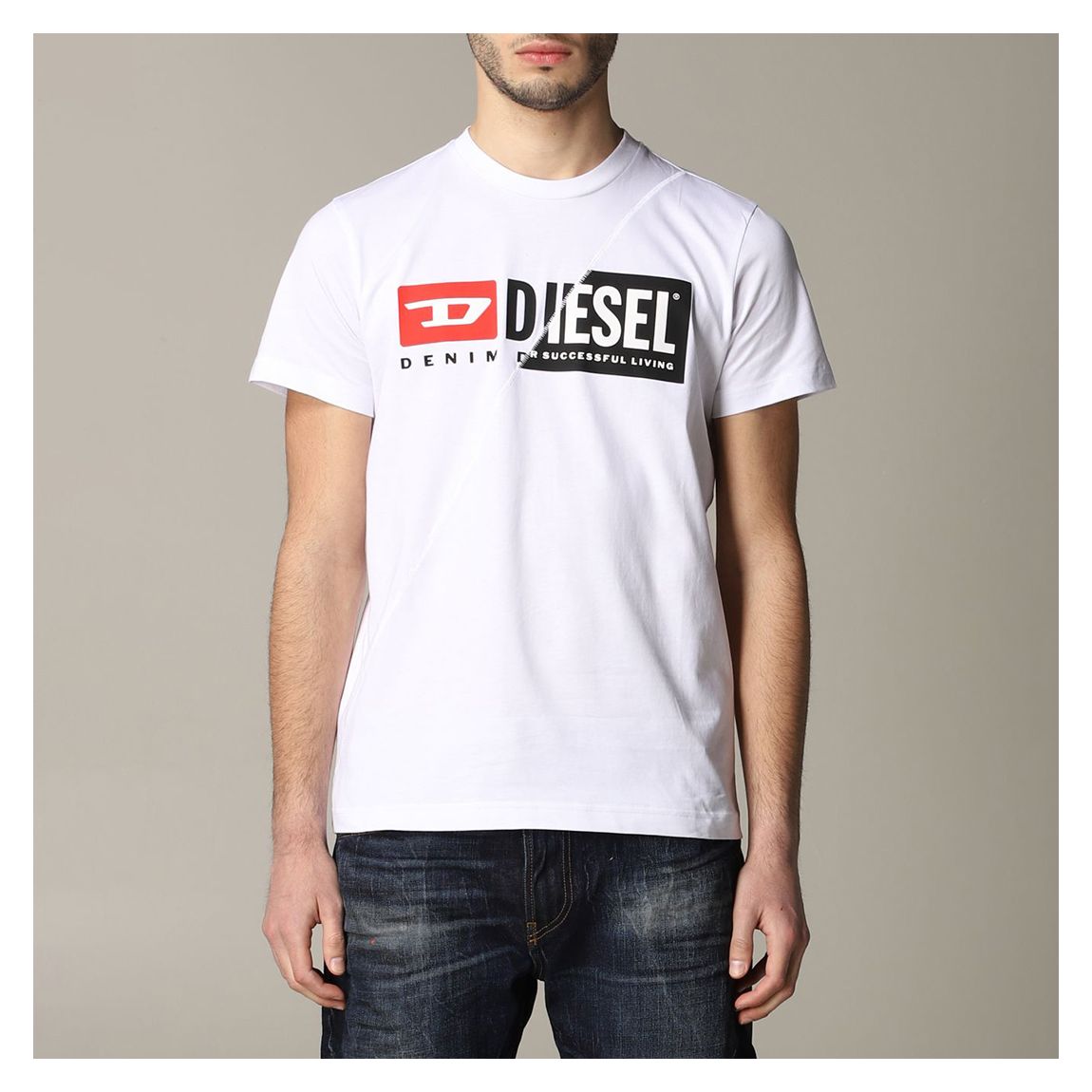 White Diego Chest Logo Cotton T-Shirt main product photo