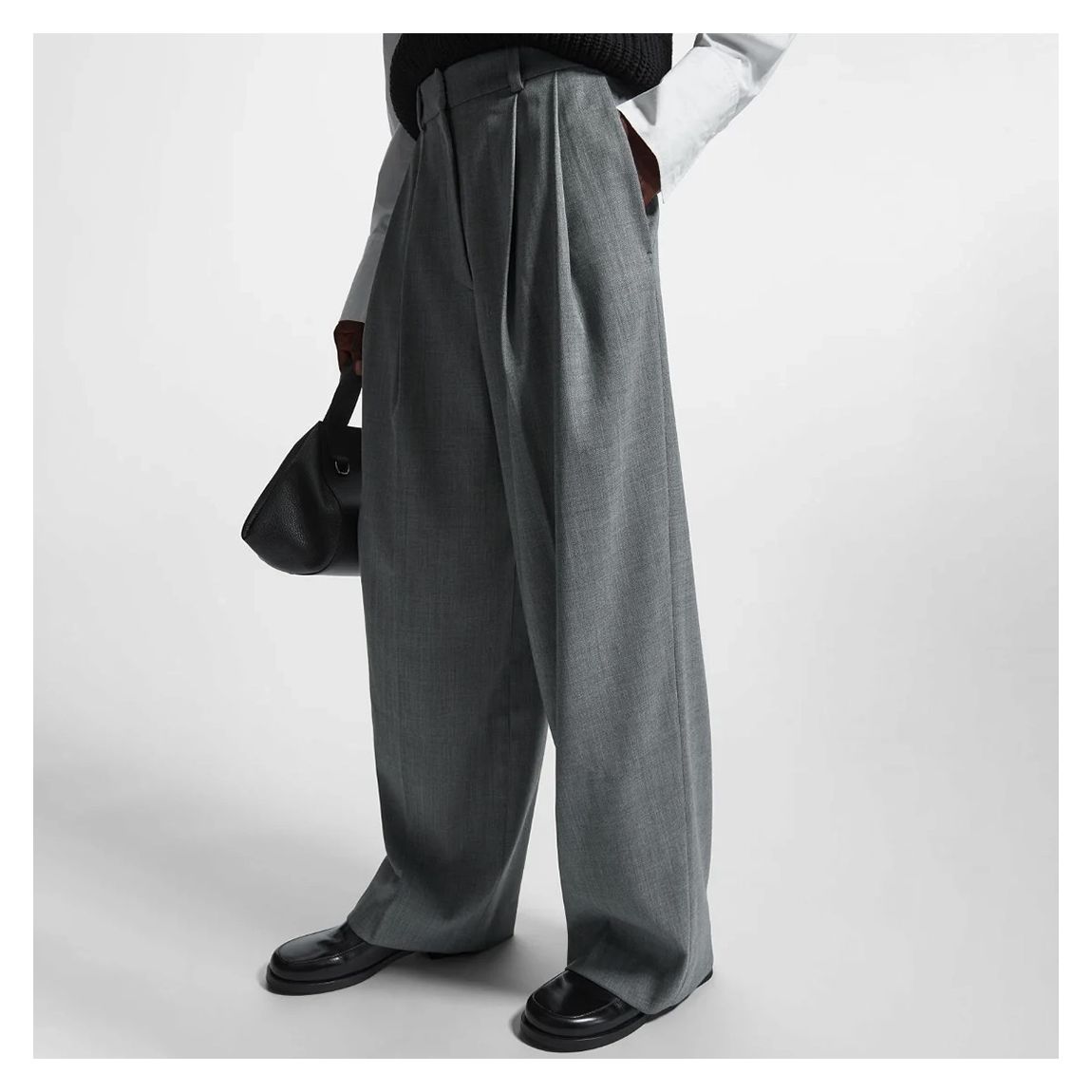 Grey Rowy Wool Blend Trousers main product photo
