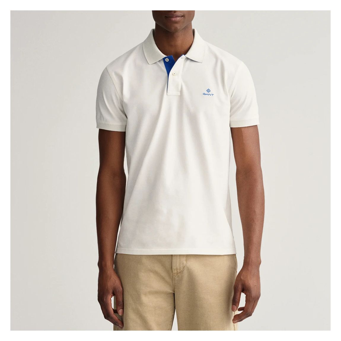 White Contrast Cotton Polo Shirt main product photo