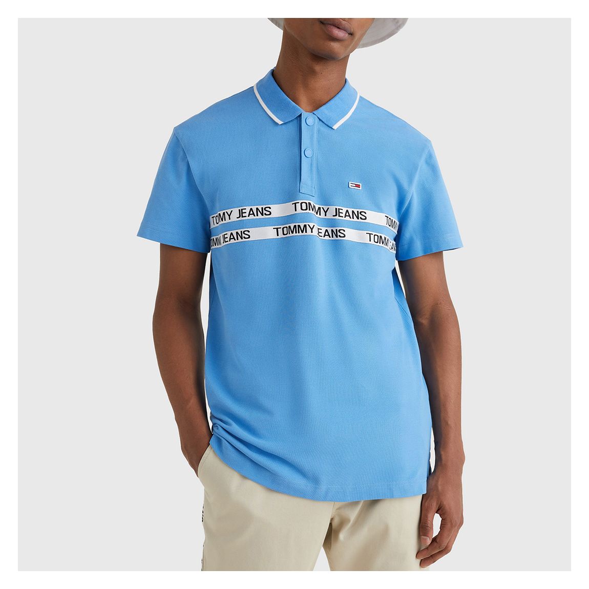 Blue Chest Tape Cotton Polo Shirt main product photo