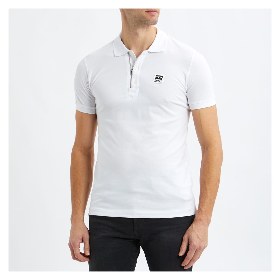 White Harry Stretch Cotton Polo Shirt main product photo