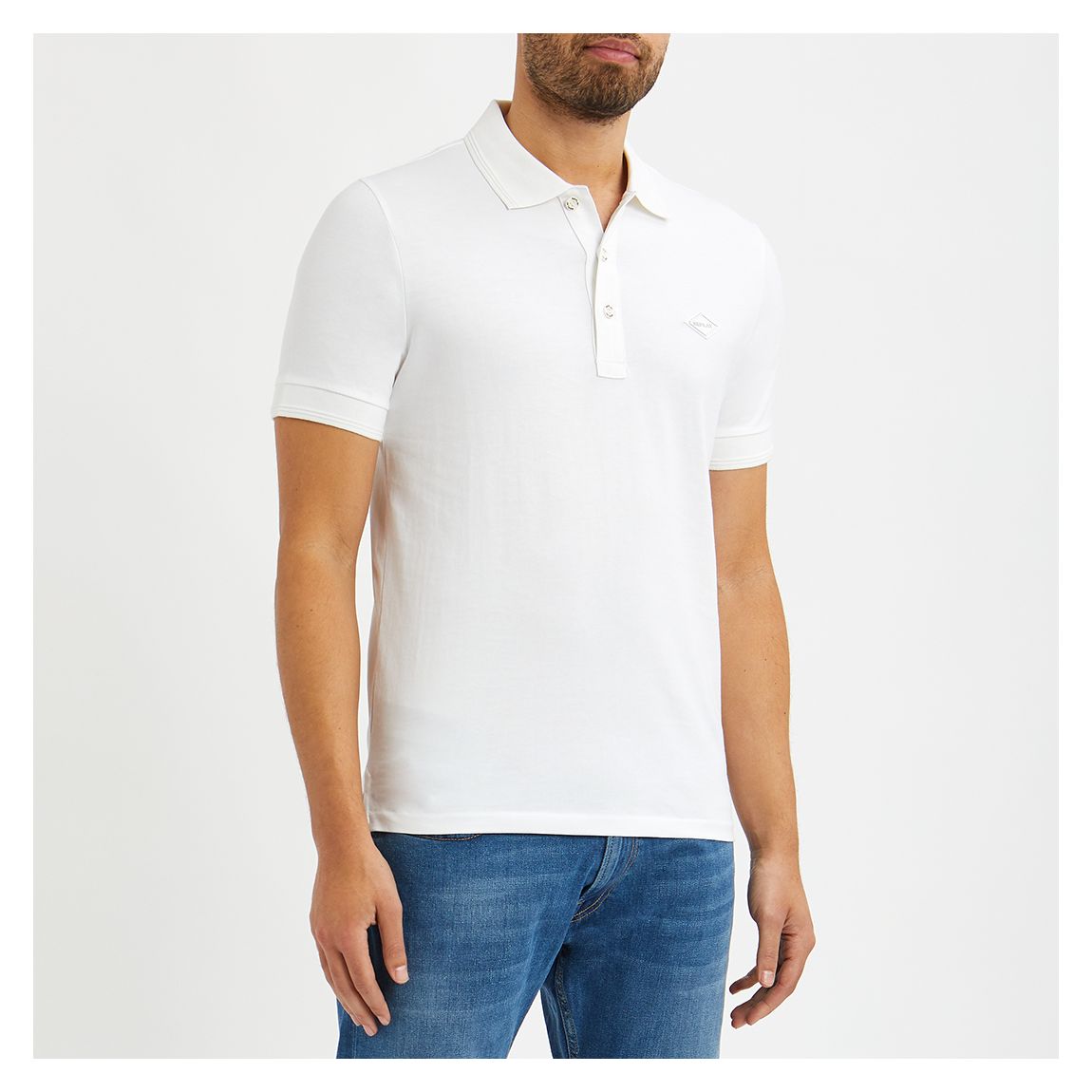 Off White Cotton Polo Shirt main product photo