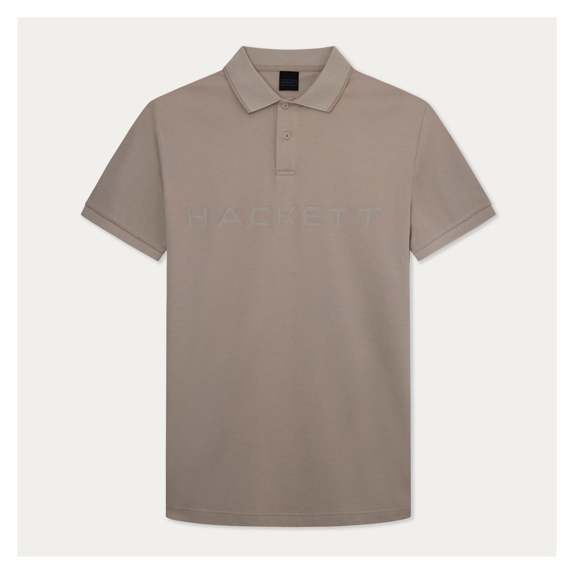 Taupe Logo Short Sleeve Cotton Polo Shirt main product photo
