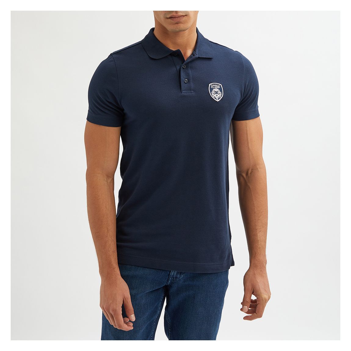 Navy Logo Detail Cotton Polo Shirt main product photo