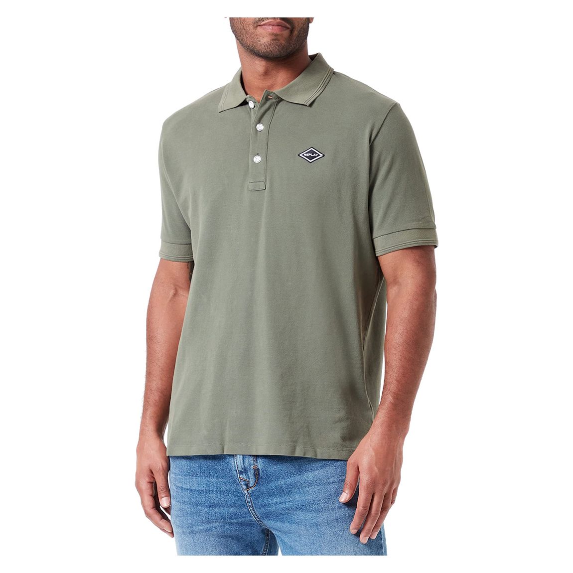 Sage Green Cotton Pique Polo Shirt main product photo