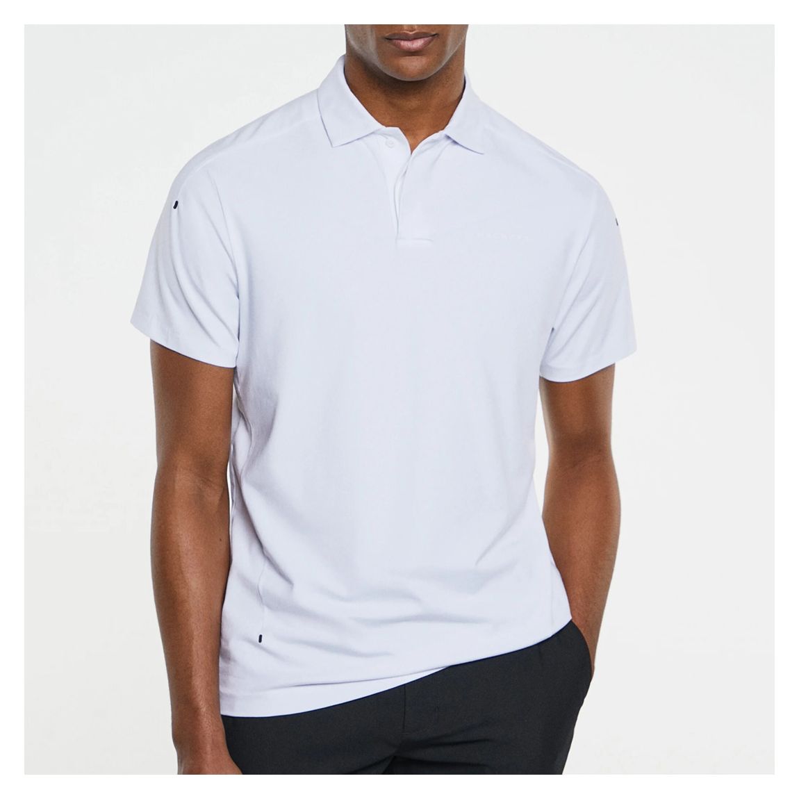 White Stretch Cotton Blend Polo Shirt main product photo