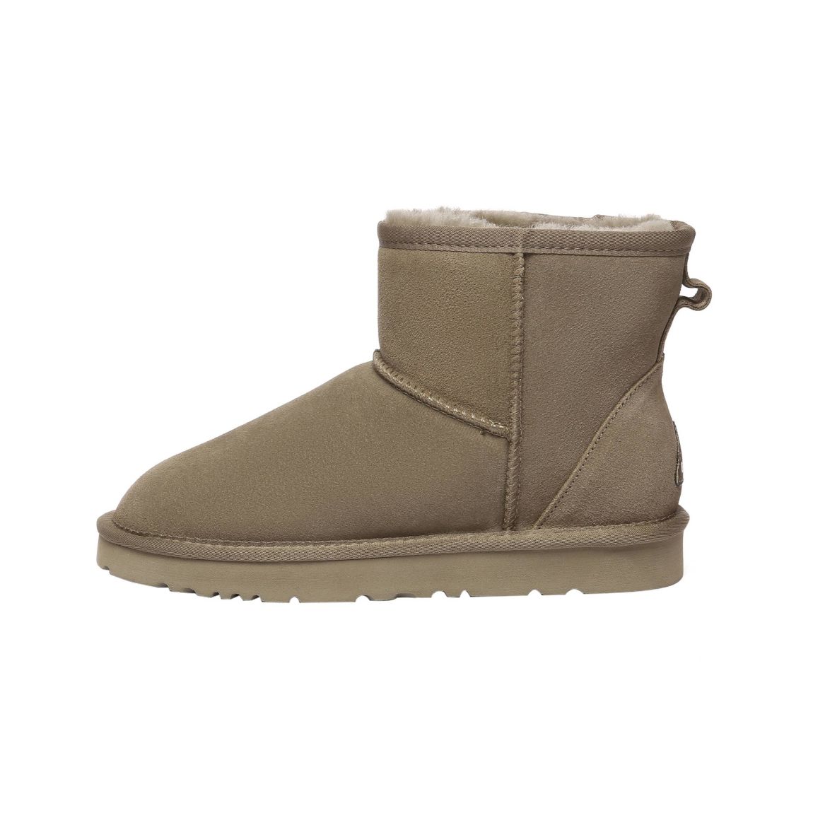 Women's Grey Ostrich Suede Short Boots main product photo