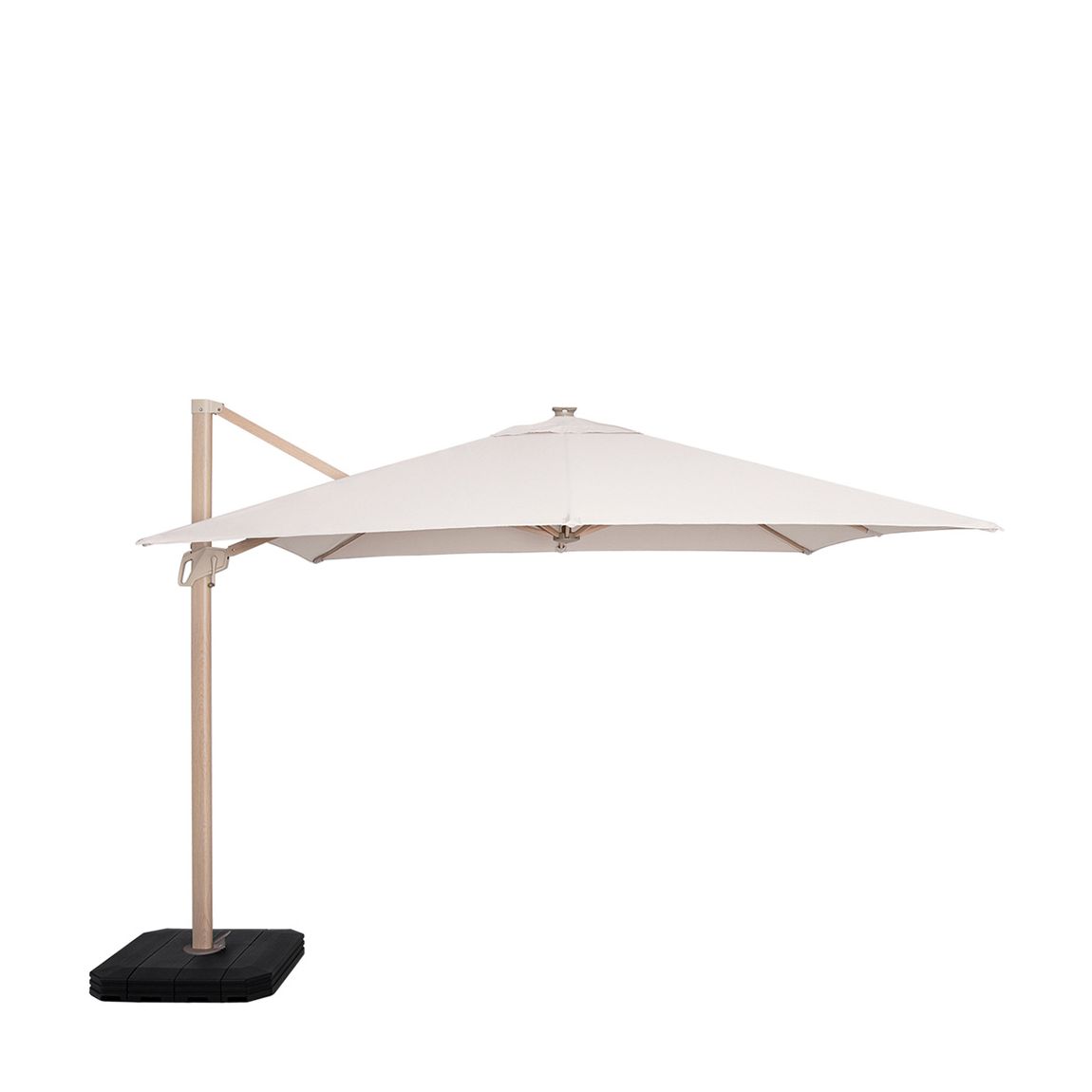 Zeus LED 3x3M Square Wood Effect Cantilever Parasol ,Beige main product photo