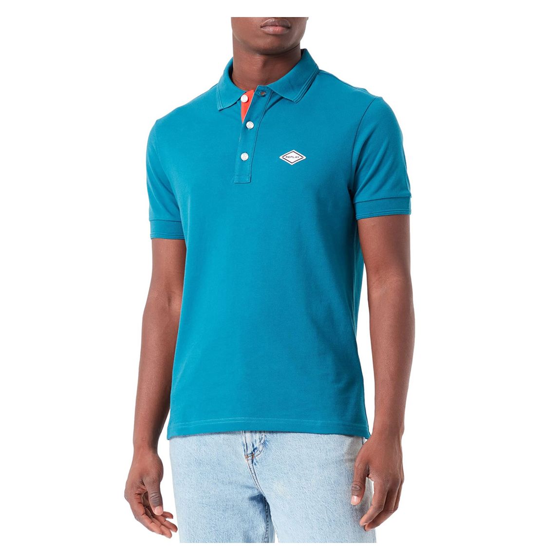 Blue Cotton Pique Polo Shirt main product photo