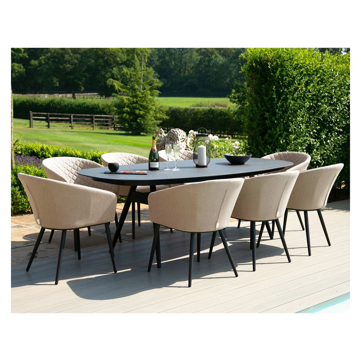 SAVE £684 - Ambition 8 Seat Oval Dining Set, Taupe main product photo