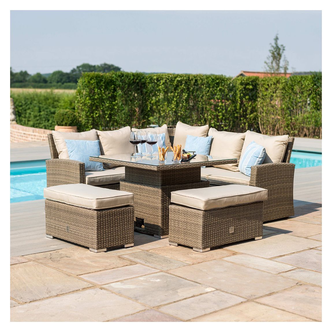 Richmond Corner Bench Set with Rising Table, Tuscany main product photo