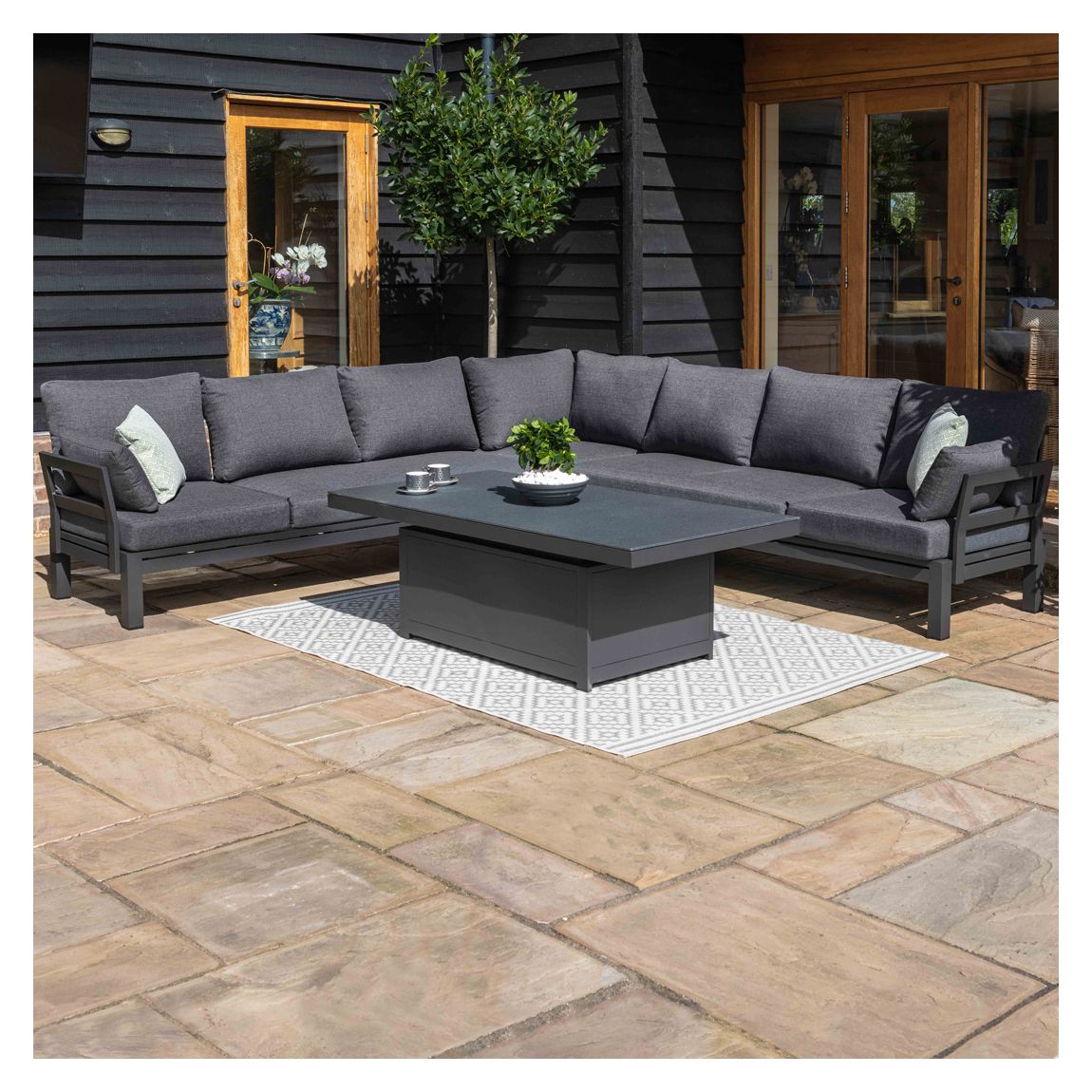 Oslo Large Corner Group with Rising Table, Charcoal main product photo