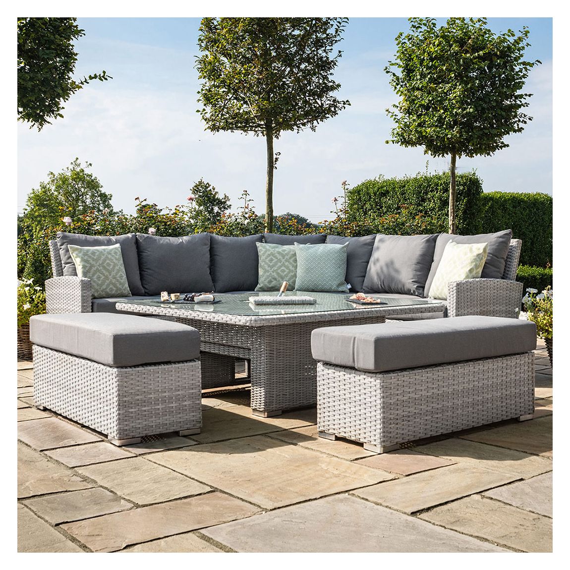 Ascot Deluxe Corner Dining Set with Rising Table & Ice Bucket main product photo