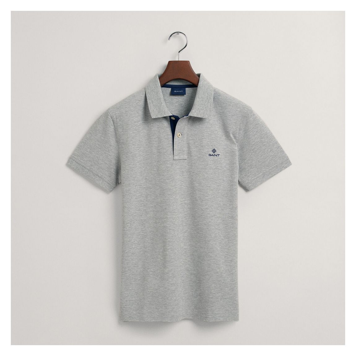 Grey Contrast Cotton Polo Shirt main product photo