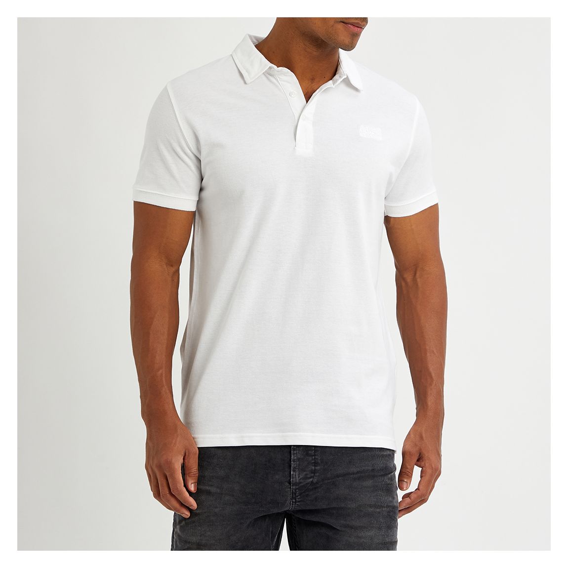 White Small Crest Polo Top main product photo