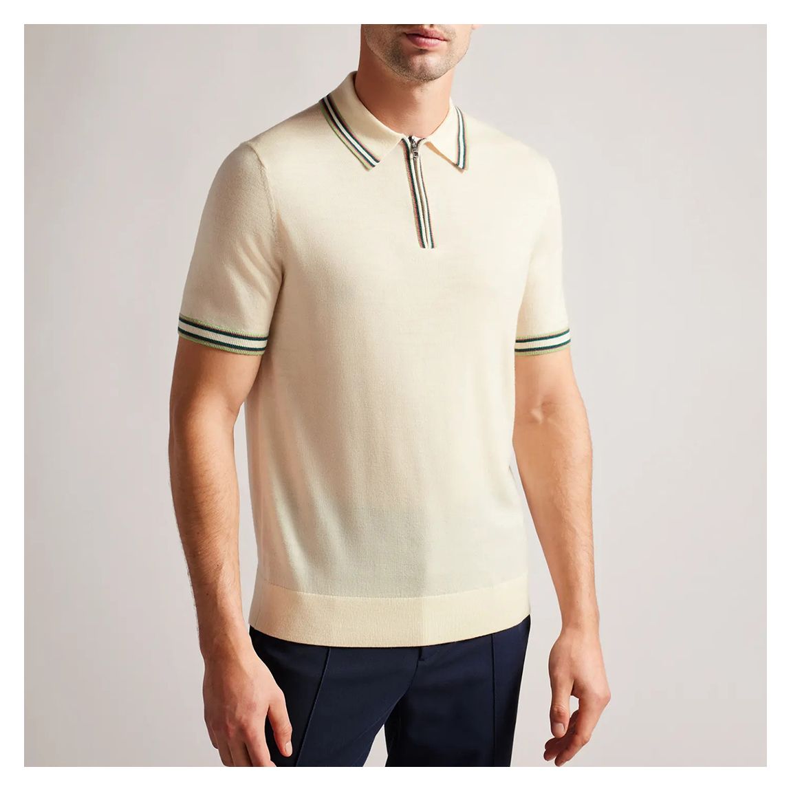 Cream Wool Polo Shirt main product photo