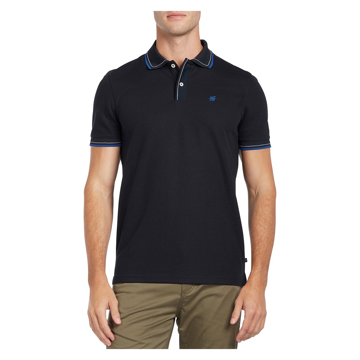 Navy Slim Fit Textured Polo main product photo