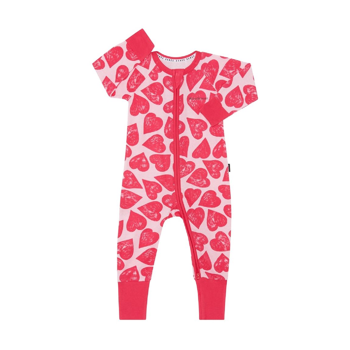 Pink Heart Zip Cotton Blend Wondersuit main product photo