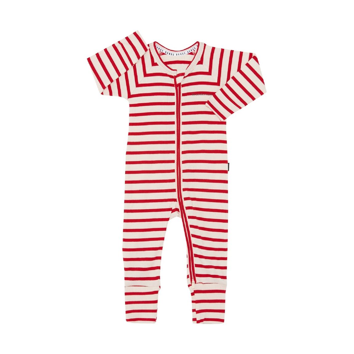 Red Stripe Wide Needle Cotton Blend Wondersuit main product photo