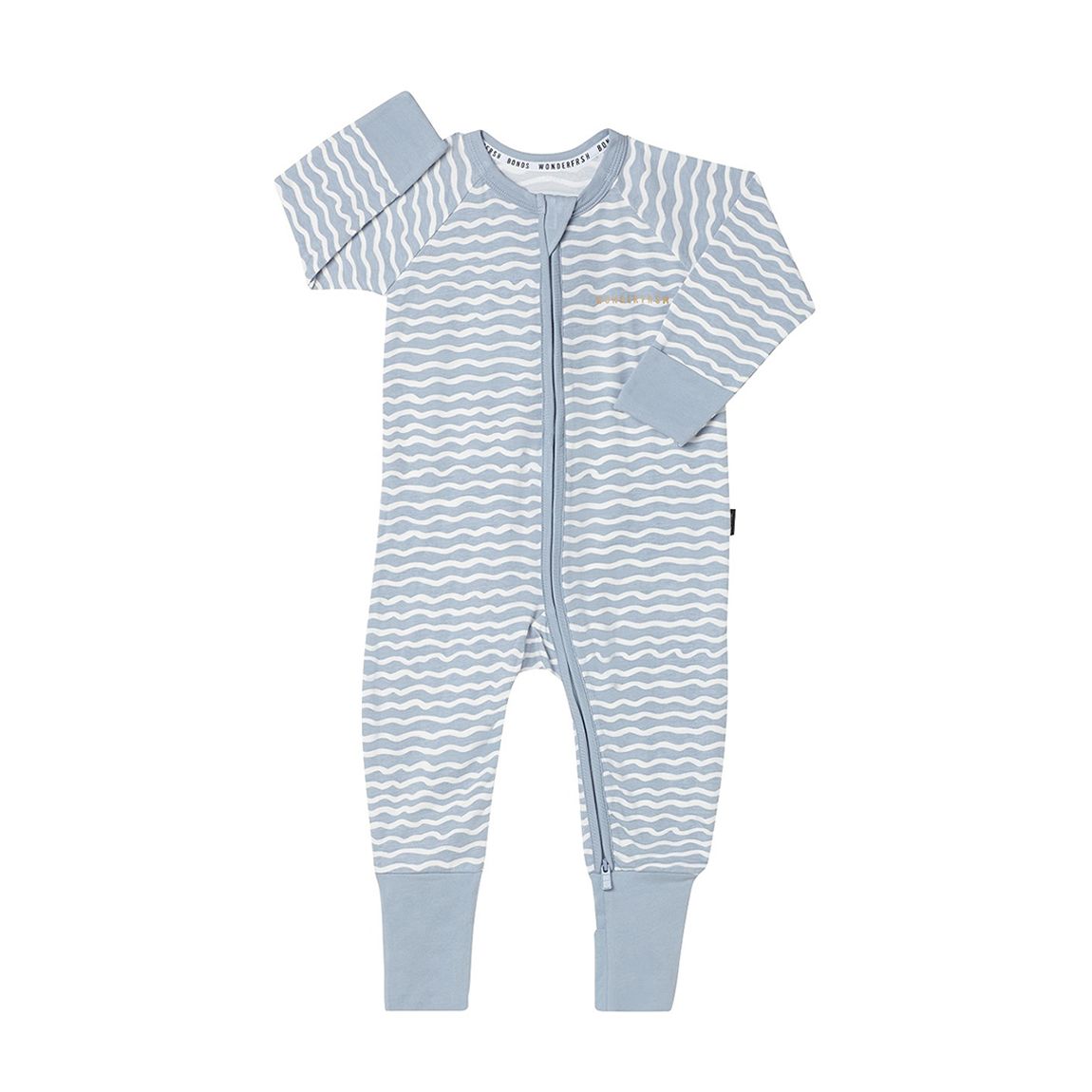 Pale Blue Zip Cotton Blend Wondersuit main product photo