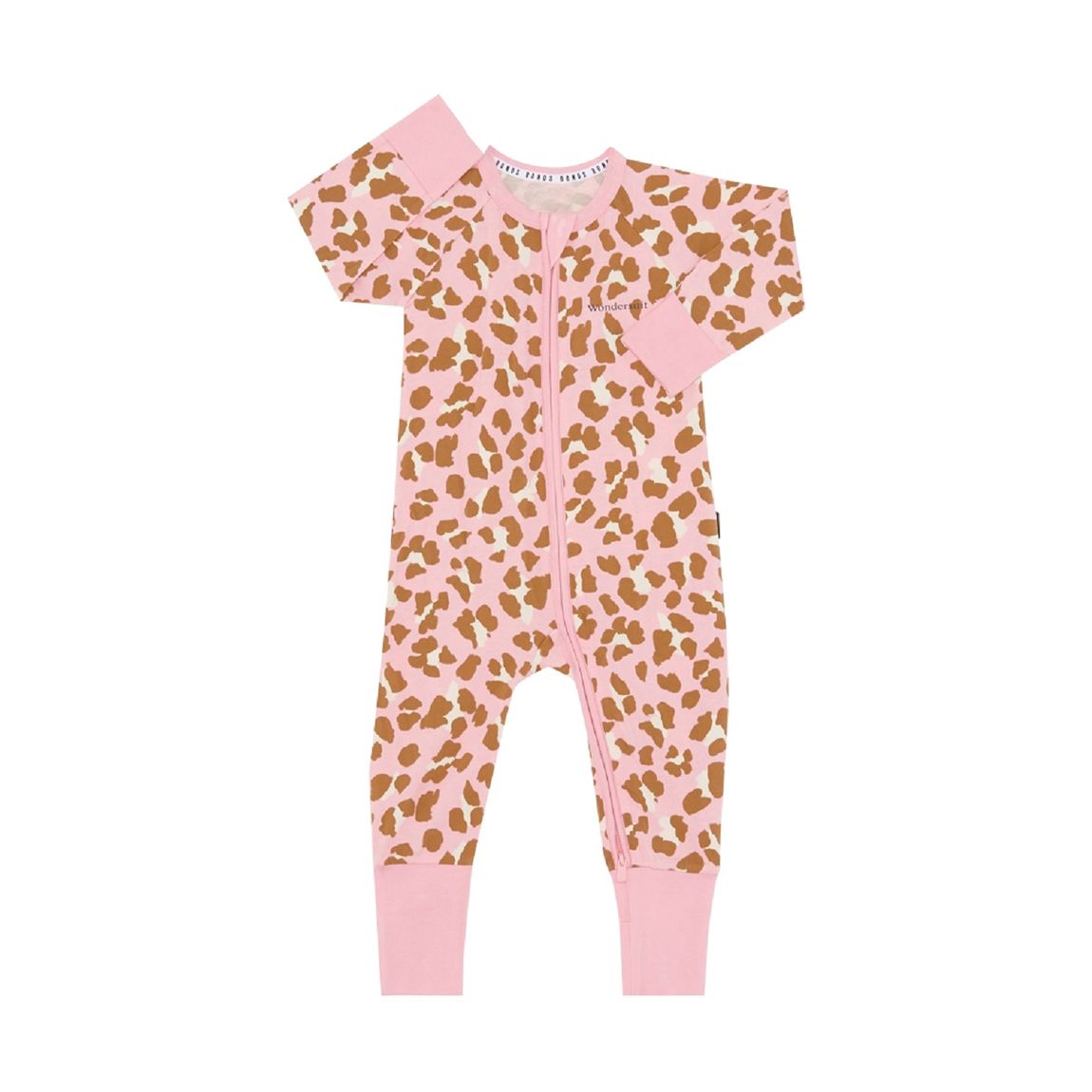 Pink Leopard Zip Cotton Blend Wondersuit main product photo