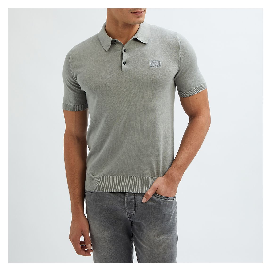 Grey Regular Fit Cotton Polo Shirt main product photo