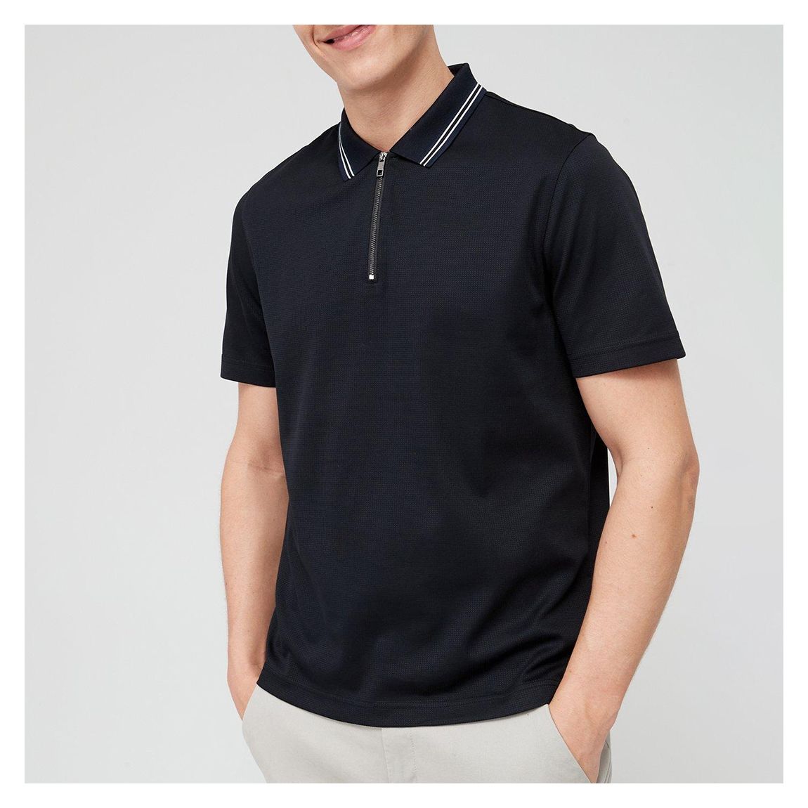 Black Heflin Regular Cotton Blend Polo Shirt main product photo