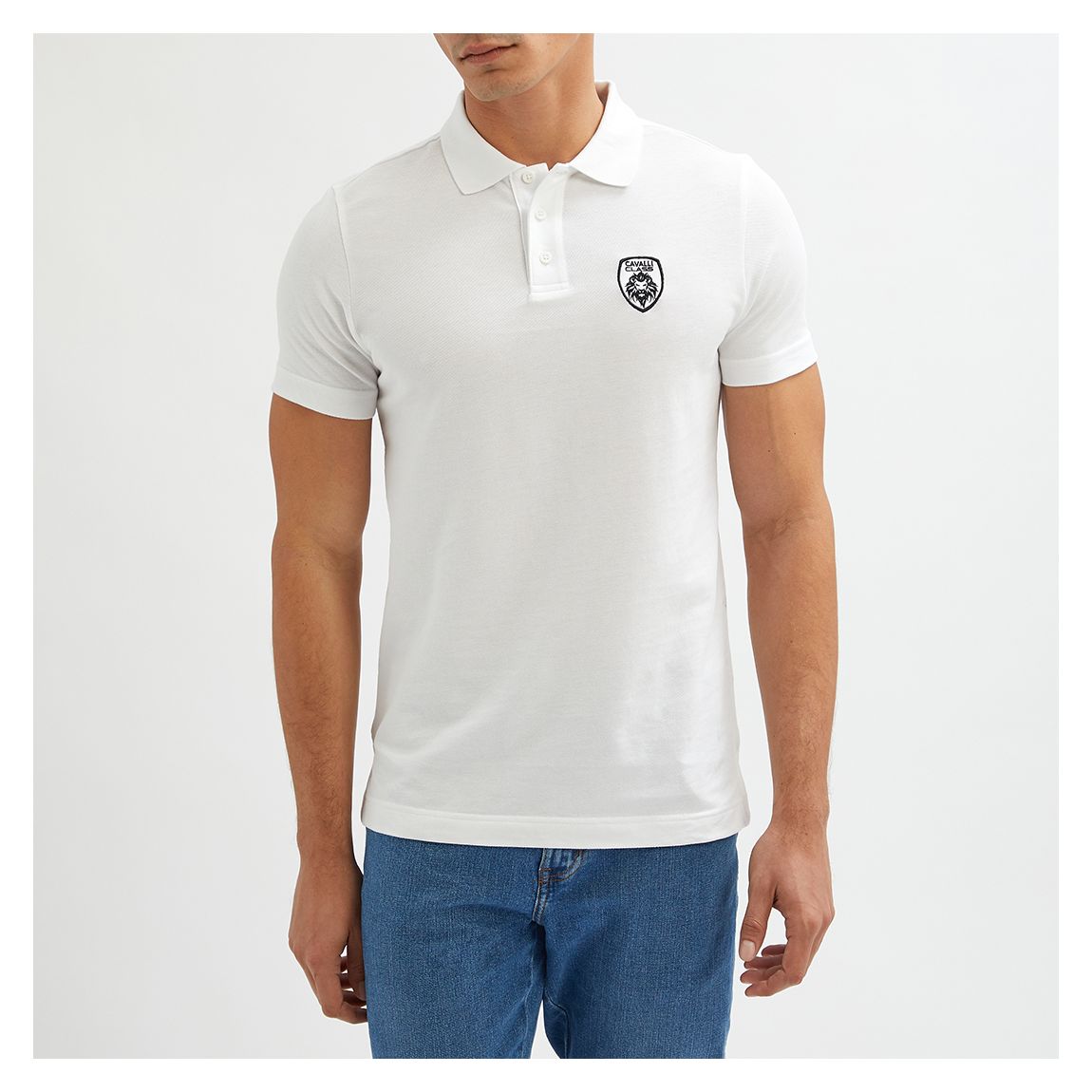 White Logo Detail Cotton Polo Shirt main product photo