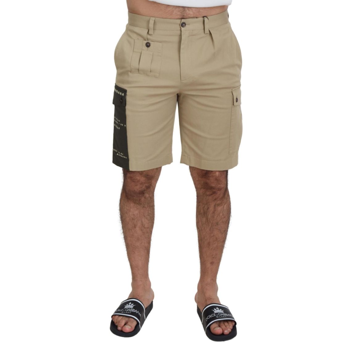 Beige Cargo Shorts Model main product photo