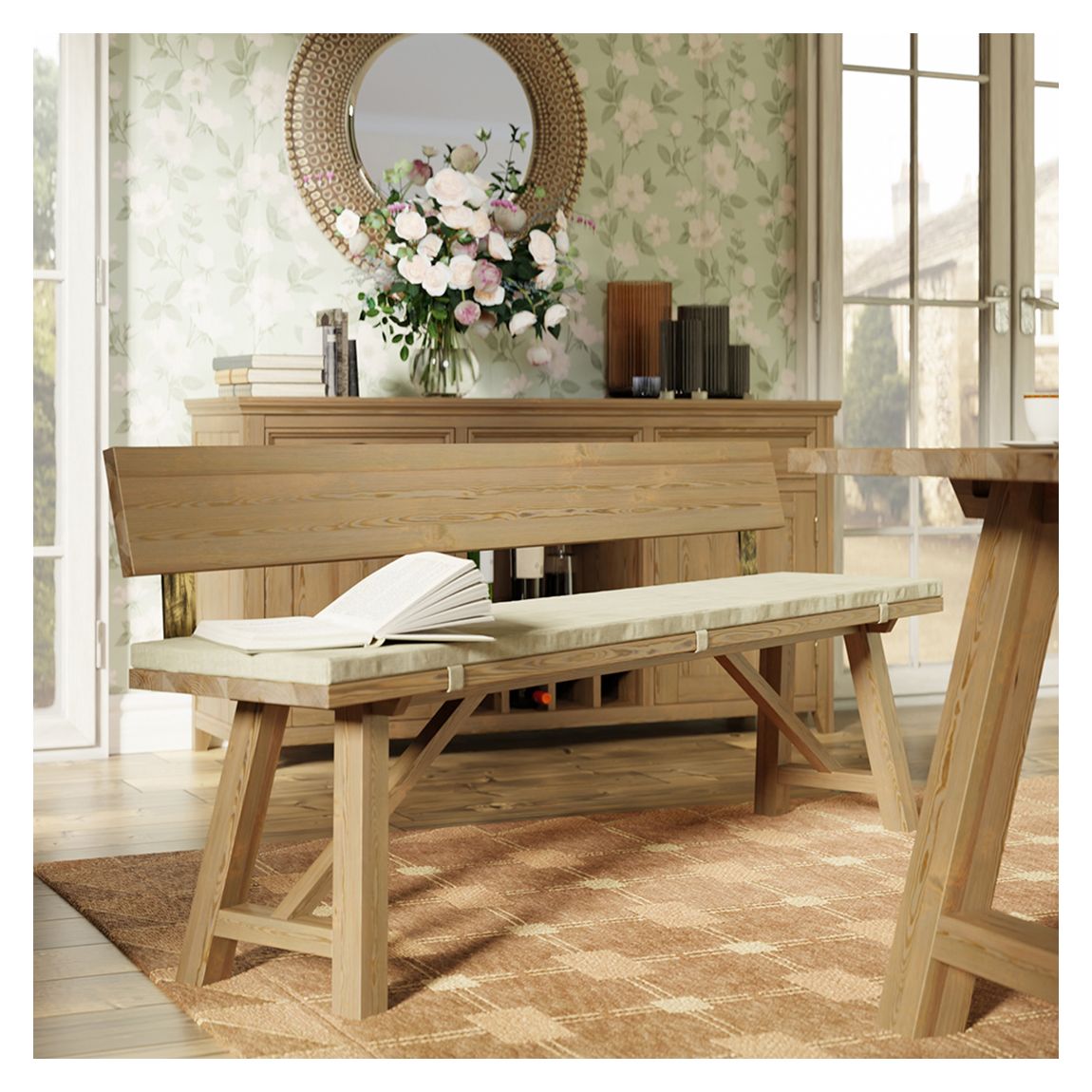 Merrion Antique Pine Dining Bench main product photo