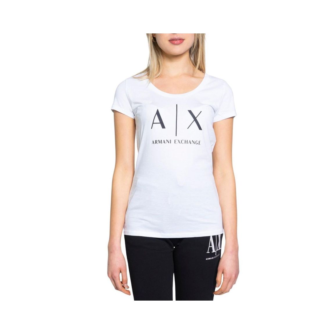 AX Logo Tee Short Sleeve Crew Wo - White T-Shirts main product photo