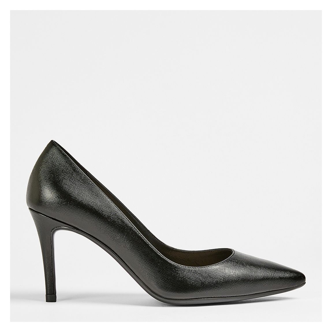 Black Leather Alyssa Court Heel main product photo
