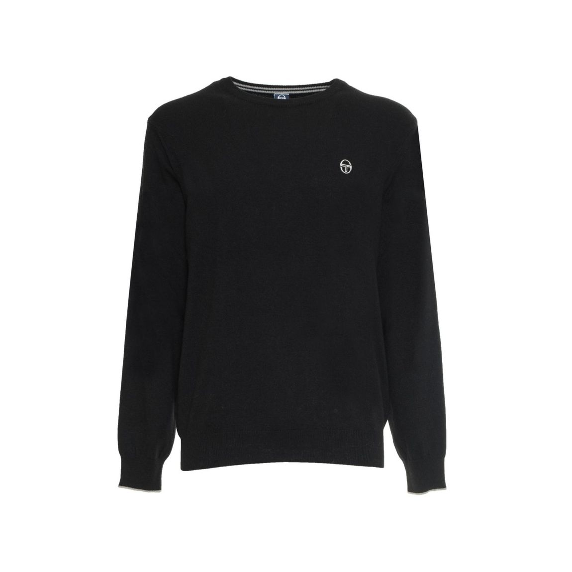 Crew Neck Knit Sweater - Black main product photo
