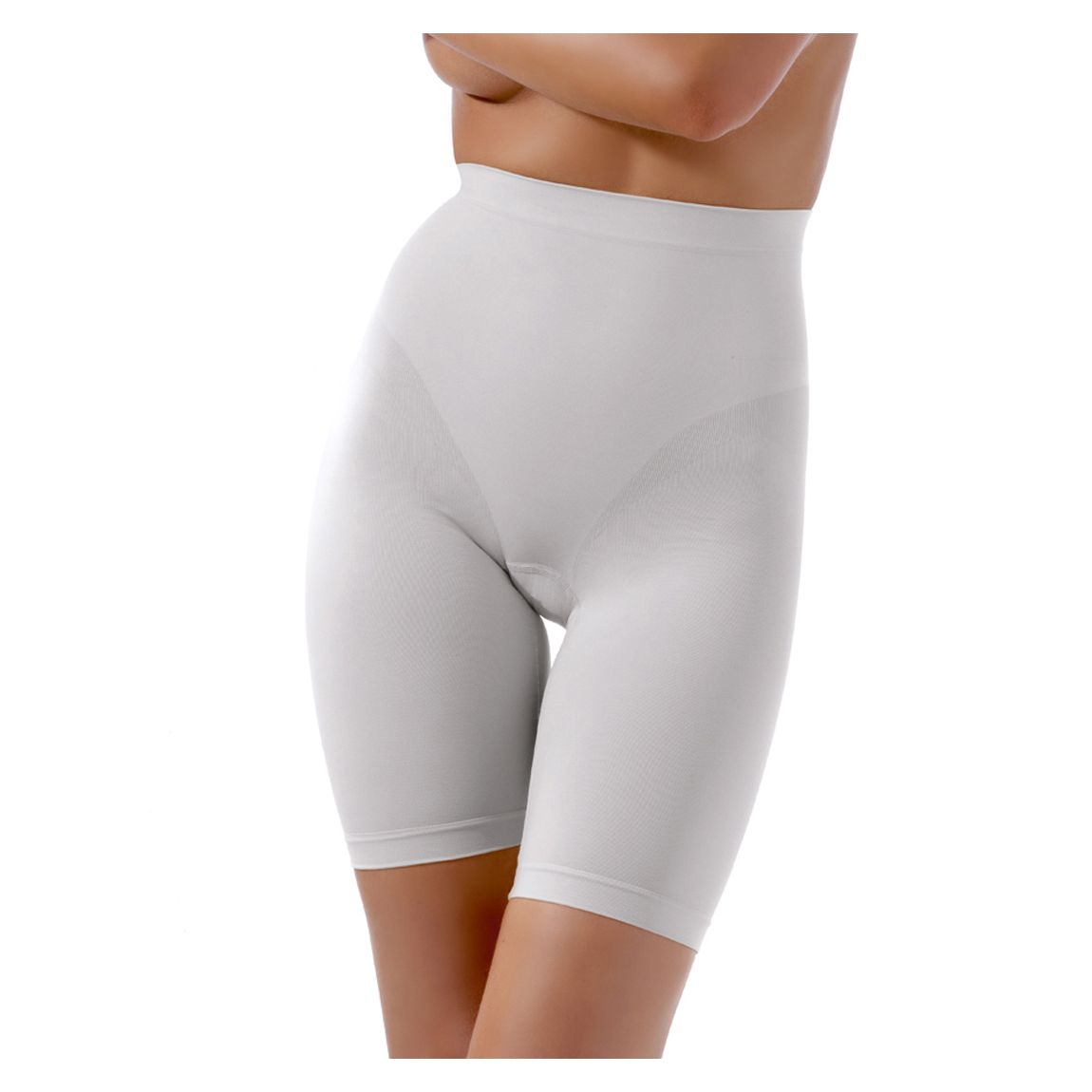 White High Waisted Thigh Shaping Shorts main product photo