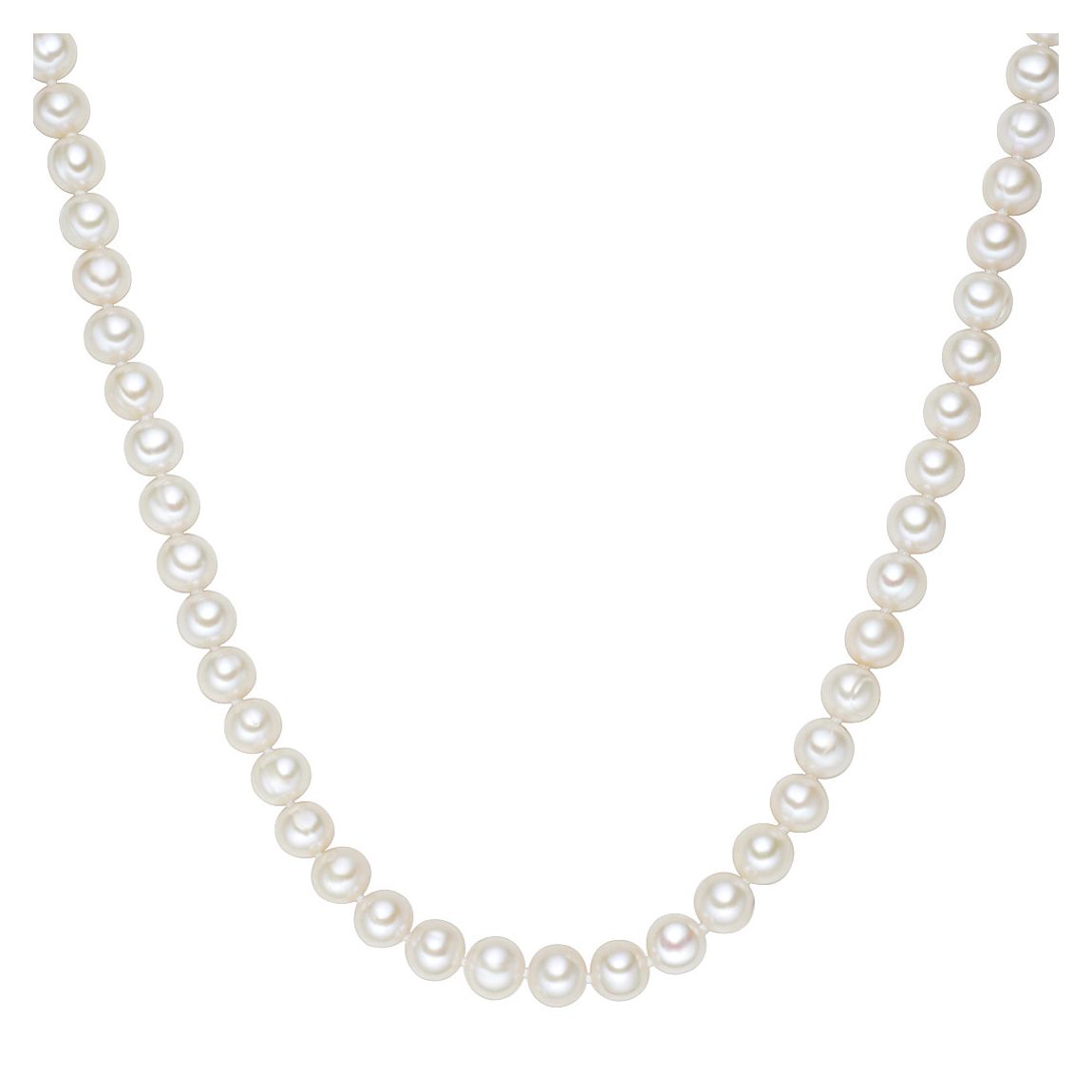 White Sterling Silver Fresh Water Cultured Pearl Necklace main product photo