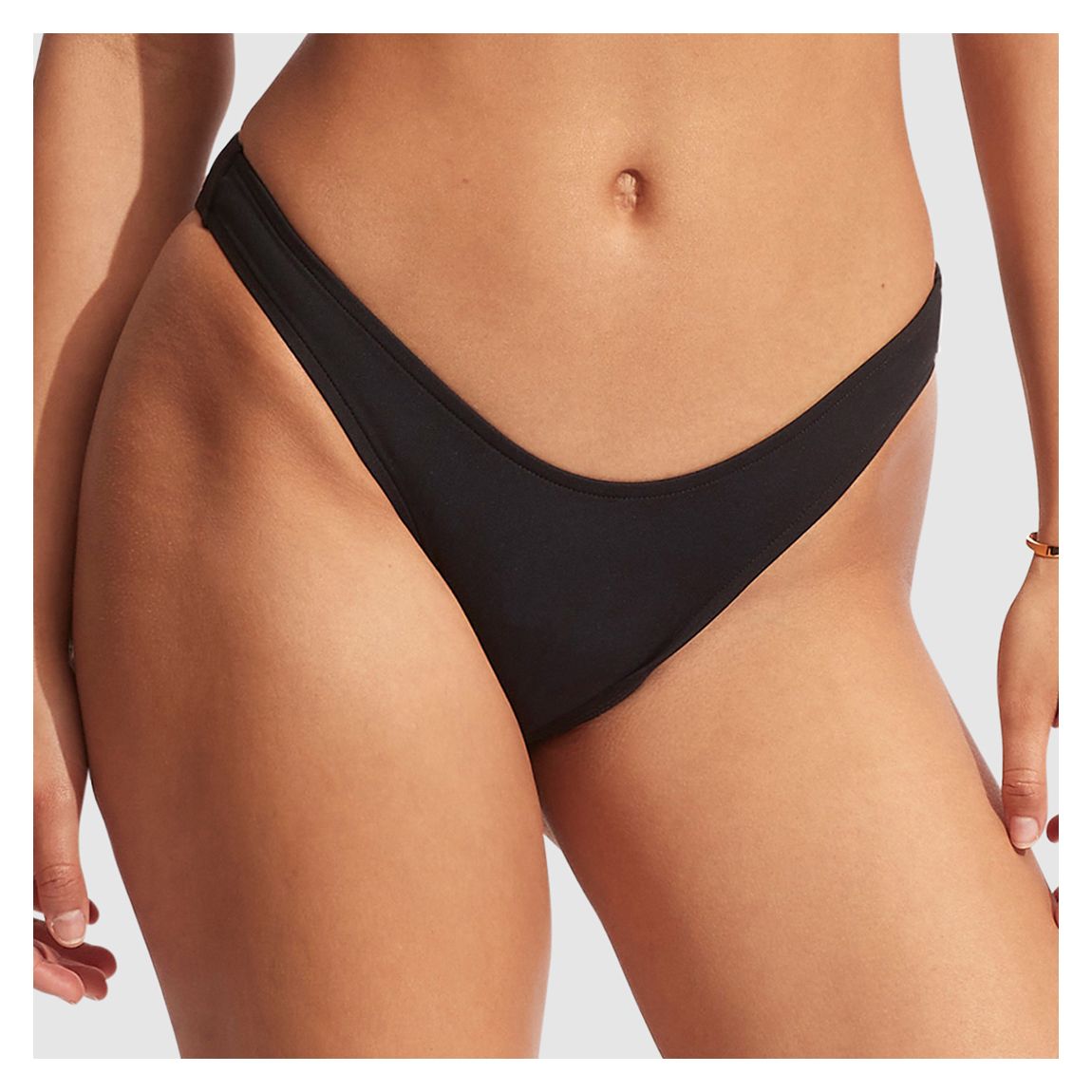 Black High Cut Bikini Bottoms main product photo