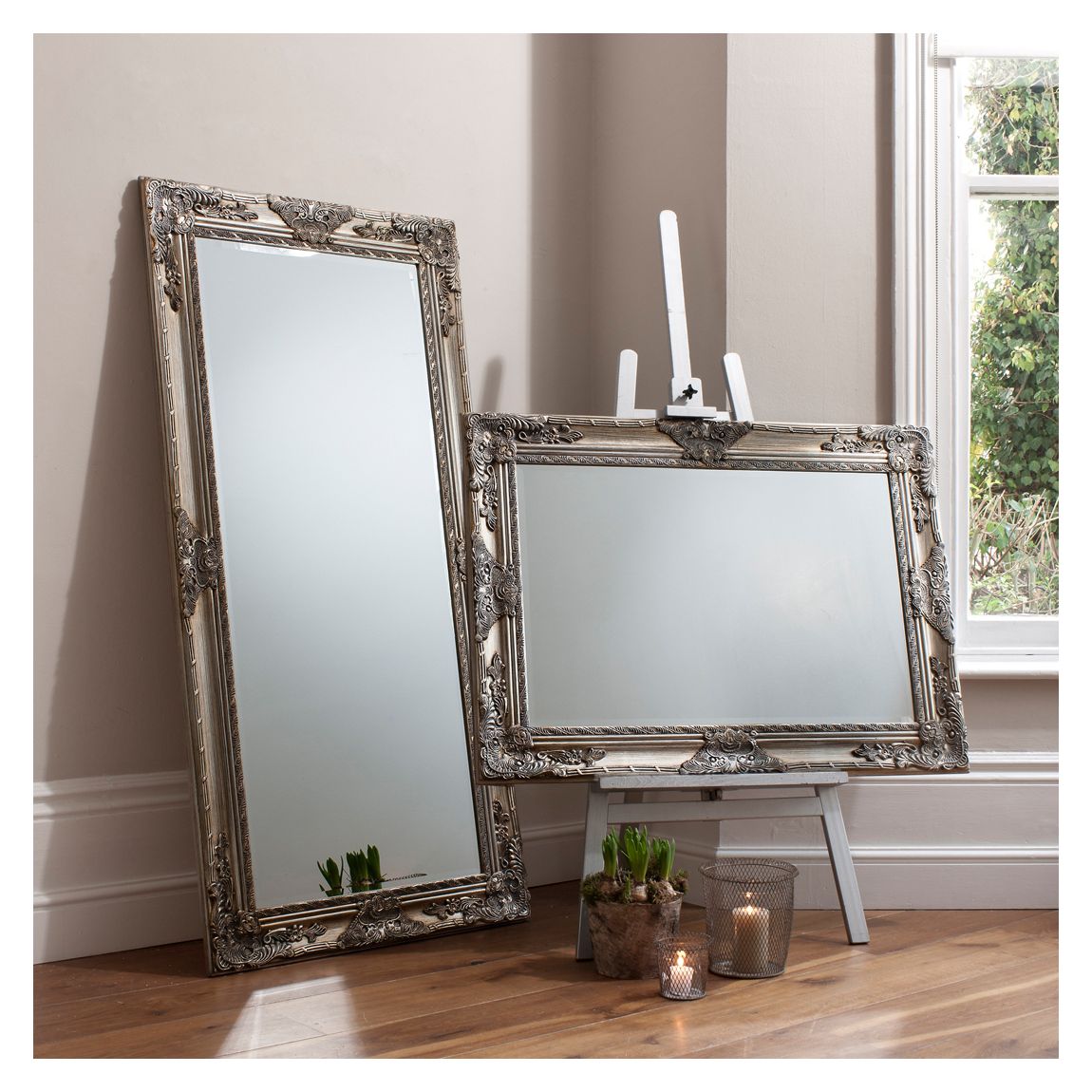 Wilkie Rectangle Mirror, Antique Silver main product photo