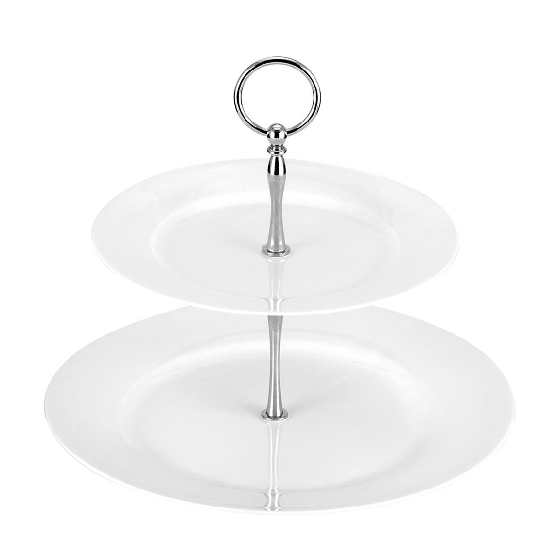 White Serendipity Fine Bone China Two Tier Cake Stand main product photo
